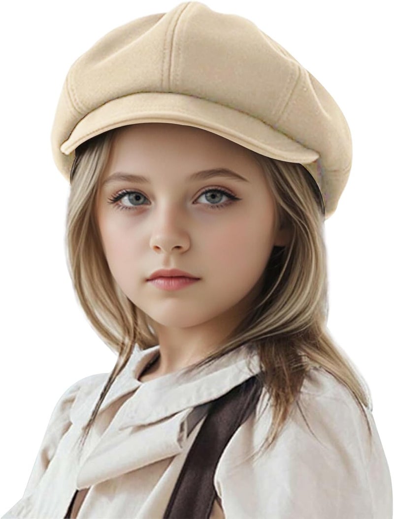 Jastore Kids Boys Girls Newsboy Caps Wool Flat Beret Cabbie Hat for Toddler - Image 1